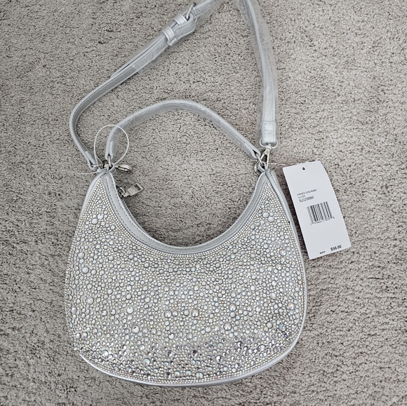 Stylish Silver Embellished Shoulder Bag - Picture 2 of 11